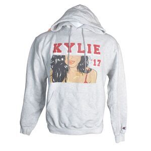 Champion Kylie Jenner 2017 Hoodie Heathered Light Gray Calabasas Unisex Small